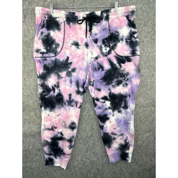 Torrid Pants Size 3 Tie Dye Joggers Pink Black Drawstring Stretch Comfort - Picture 1 of 9
